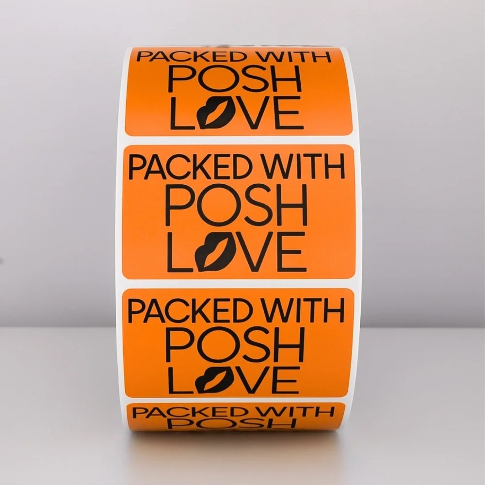 Packed With Posh Love Stickers | Purple Lips Labels for Poshmark Packaging